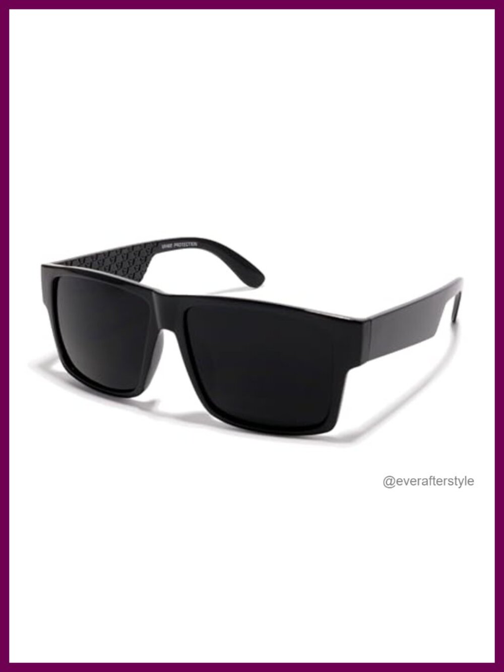 Super Dark Square Retro Flat Top Sunglasses UV400 Full Frame